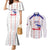 Custom Haiti Football Couples Matching Mermaid Dress and Long Sleeve Button Shirt Les Grenadiers Veve Vodou White - Wonder Print Shop