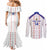 Custom Haiti Football Couples Matching Mermaid Dress and Long Sleeve Button Shirt Les Grenadiers Veve Vodou White - Wonder Print Shop