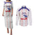 Custom Haiti Football Couples Matching Puletasi and Long Sleeve Button Shirt Les Grenadiers Veve Vodou White - Wonder Print Shop
