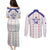 Custom Haiti Football Couples Matching Puletasi and Long Sleeve Button Shirt Les Grenadiers Veve Vodou White - Wonder Print Shop