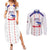 Custom Haiti Football Couples Matching Summer Maxi Dress and Long Sleeve Button Shirt Les Grenadiers Veve Vodou White - Wonder Print Shop