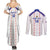 Custom Haiti Football Couples Matching Summer Maxi Dress and Long Sleeve Button Shirt Les Grenadiers Veve Vodou White - Wonder Print Shop
