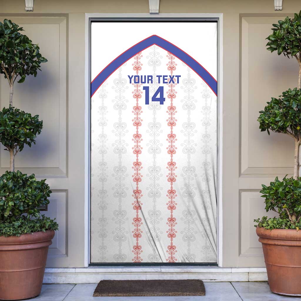 Custom Haiti Football Door Cover Les Grenadiers Veve Vodou White - Wonder Print Shop