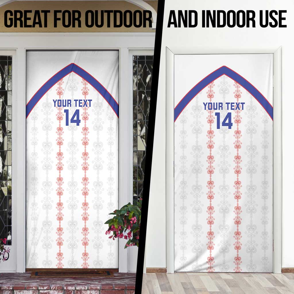 Custom Haiti Football Door Cover Les Grenadiers Veve Vodou White - Wonder Print Shop