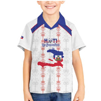 Custom Haiti Football Family Matching Mermaid Dress and Hawaiian Shirt Les Grenadiers Veve Vodou White - Wonder Print Shop