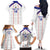 Custom Haiti Football Family Matching Off The Shoulder Long Sleeve Dress and Hawaiian Shirt Les Grenadiers Veve Vodou White - Wonder Print Shop
