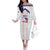 Custom Haiti Football Family Matching Off The Shoulder Long Sleeve Dress and Hawaiian Shirt Les Grenadiers Veve Vodou White - Wonder Print Shop