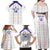 Custom Haiti Football Family Matching Off Shoulder Maxi Dress and Hawaiian Shirt Les Grenadiers Veve Vodou White - Wonder Print Shop