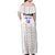 Custom Haiti Football Family Matching Off Shoulder Maxi Dress and Hawaiian Shirt Les Grenadiers Veve Vodou White - Wonder Print Shop
