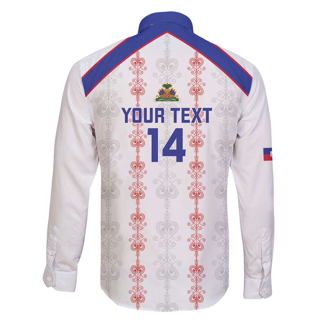 Custom Haiti Football Family Matching Puletasi and Hawaiian Shirt Les Grenadiers Veve Vodou White - Wonder Print Shop