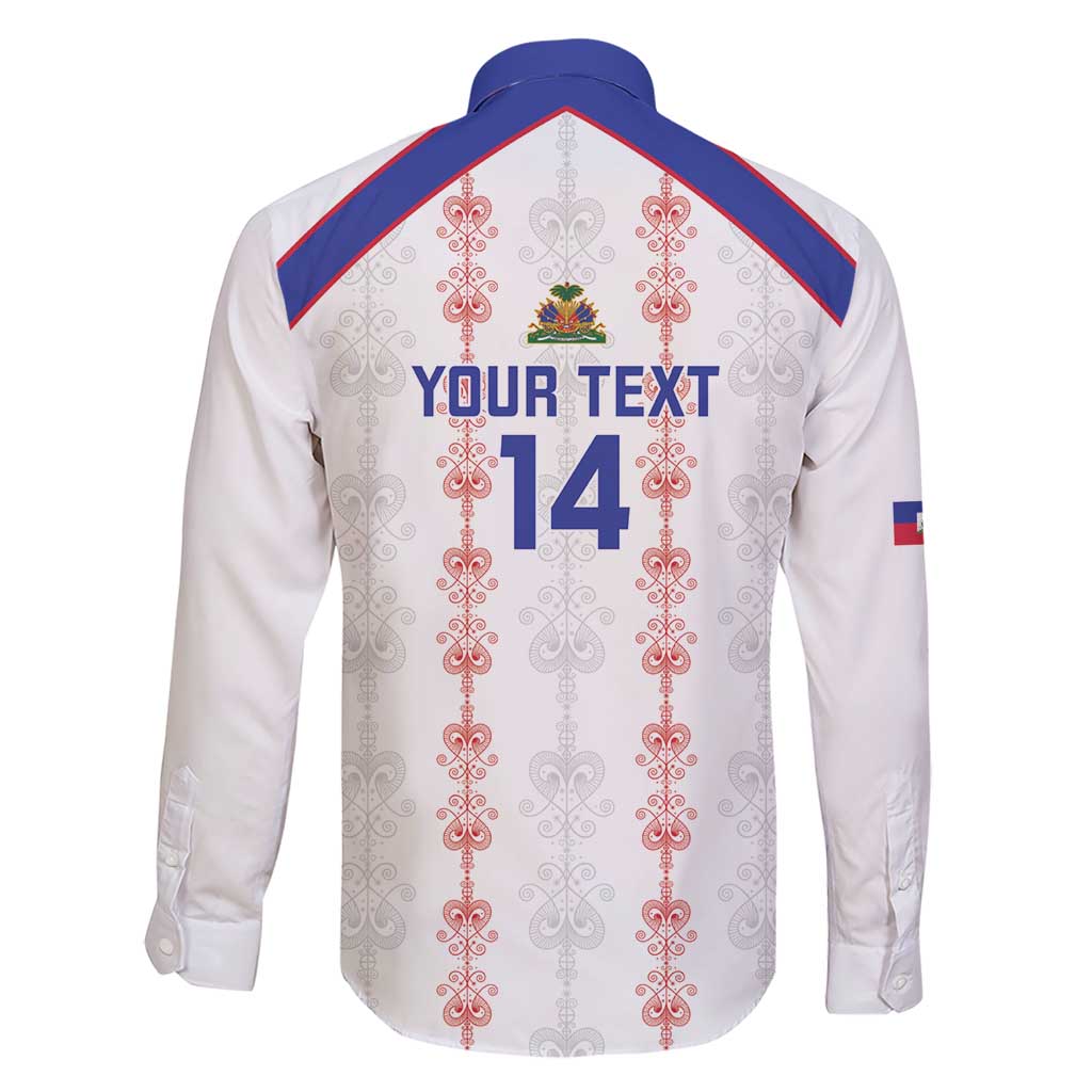 Custom Haiti Football Family Matching Short Sleeve Bodycon Dress and Hawaiian Shirt Les Grenadiers Veve Vodou White - Wonder Print Shop