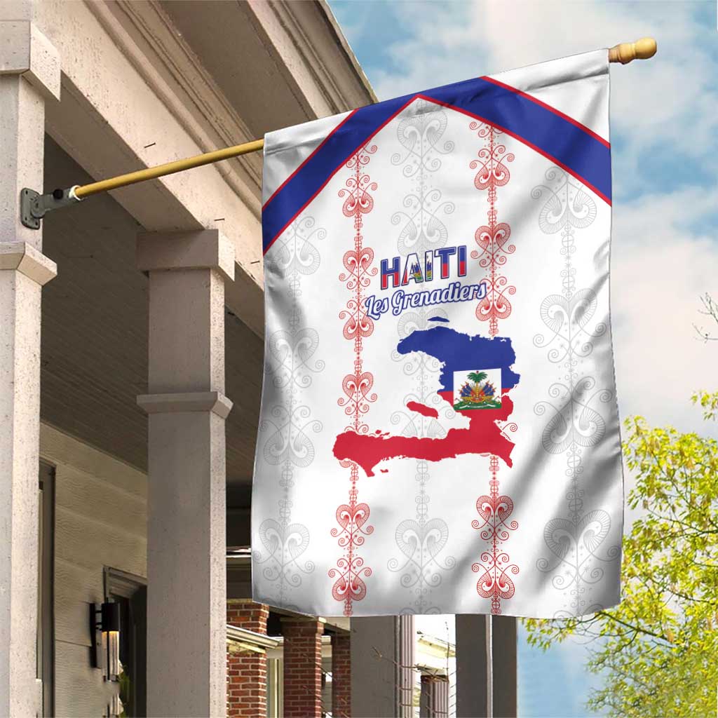 Haiti Football Garden Flag Les Grenadiers Veve Vodou White - Wonder Print Shop