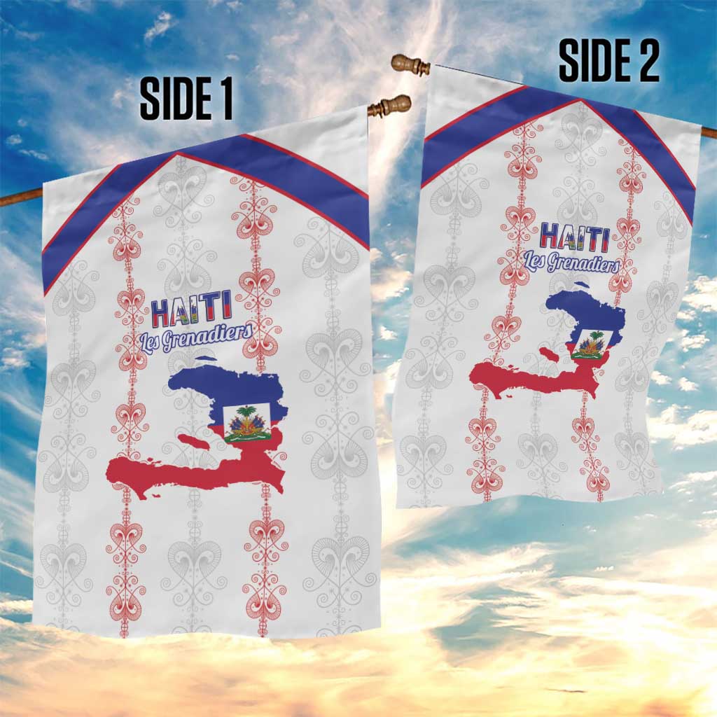 Haiti Football Garden Flag Les Grenadiers Veve Vodou White - Wonder Print Shop