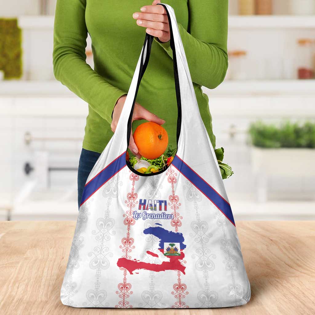 Haiti Football Grocery Bag Les Grenadiers Veve Vodou White - Wonder Print Shop