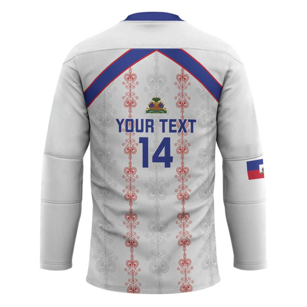 Custom Haiti Football Hockey Jersey Les Grenadiers Veve Vodou White - Wonder Print Shop
