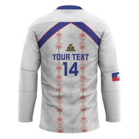 Custom Haiti Football Hockey Jersey Les Grenadiers Veve Vodou White - Wonder Print Shop