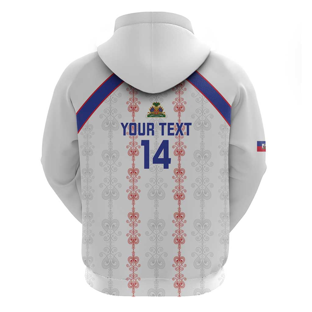 Custom Haiti Football Hoodie Les Grenadiers Veve Vodou White - Wonder Print Shop