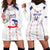 Custom Haiti Football Hoodie Dress Les Grenadiers Veve Vodou White - Wonder Print Shop