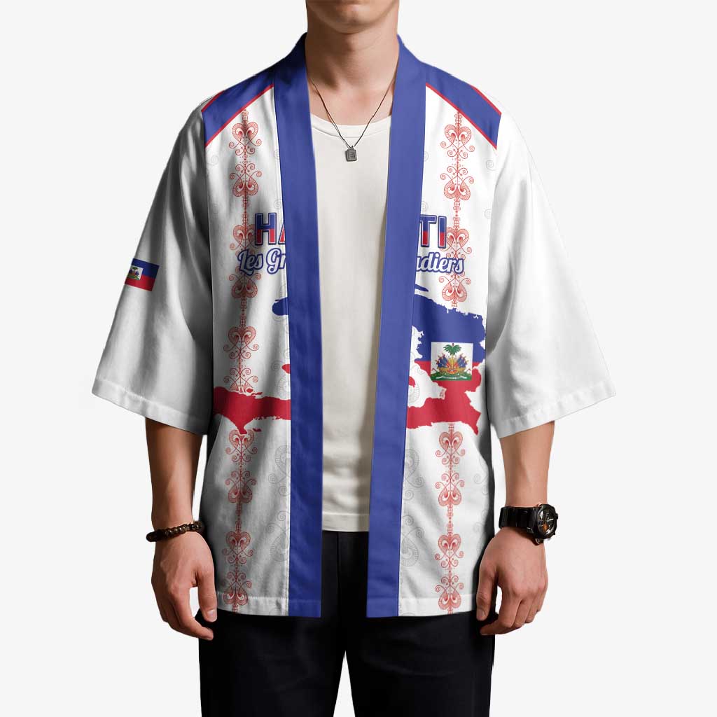 Custom Haiti Football Kimono Les Grenadiers Veve Vodou White - Wonder Print Shop