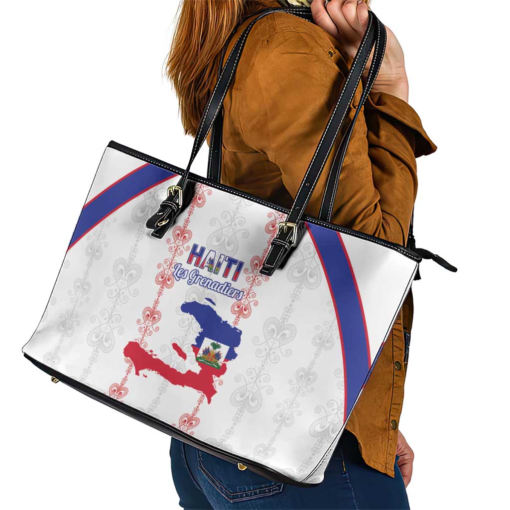 Haiti Football Leather Tote Bag Les Grenadiers Veve Vodou White - Wonder Print Shop