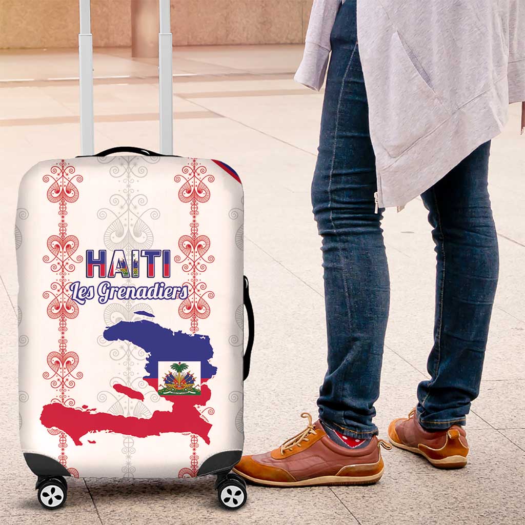 Haiti Football Luggage Cover Les Grenadiers Veve Vodou White - Wonder Print Shop