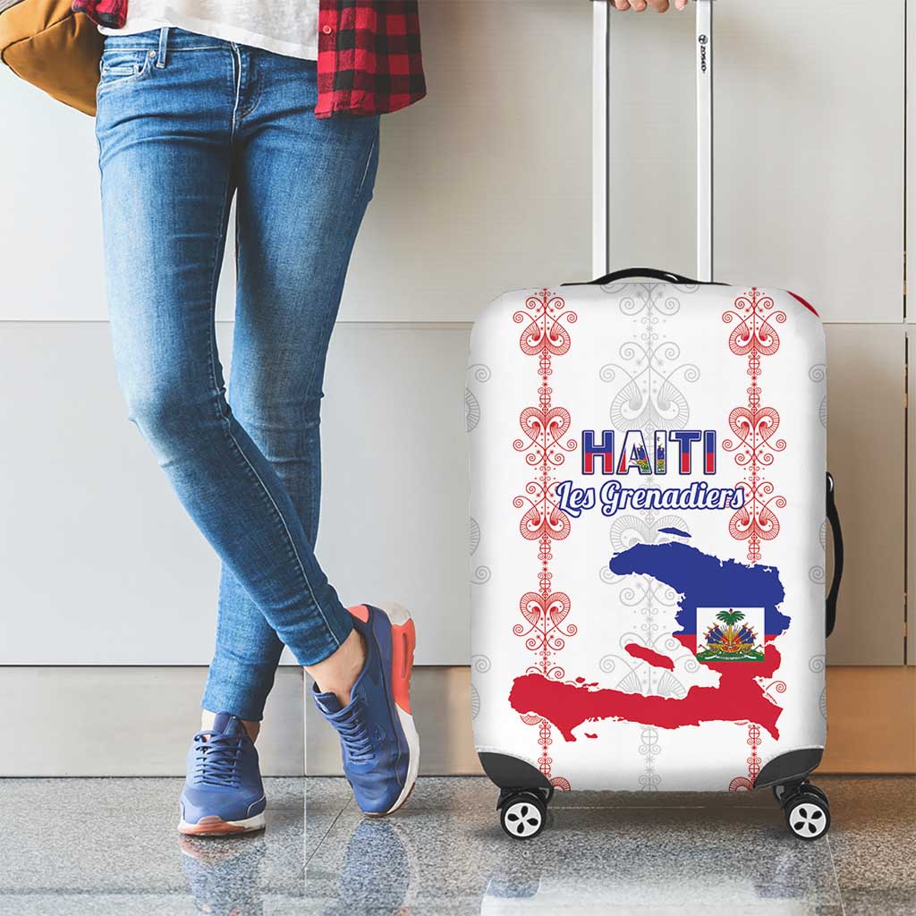 Haiti Football Luggage Cover Les Grenadiers Veve Vodou White - Wonder Print Shop