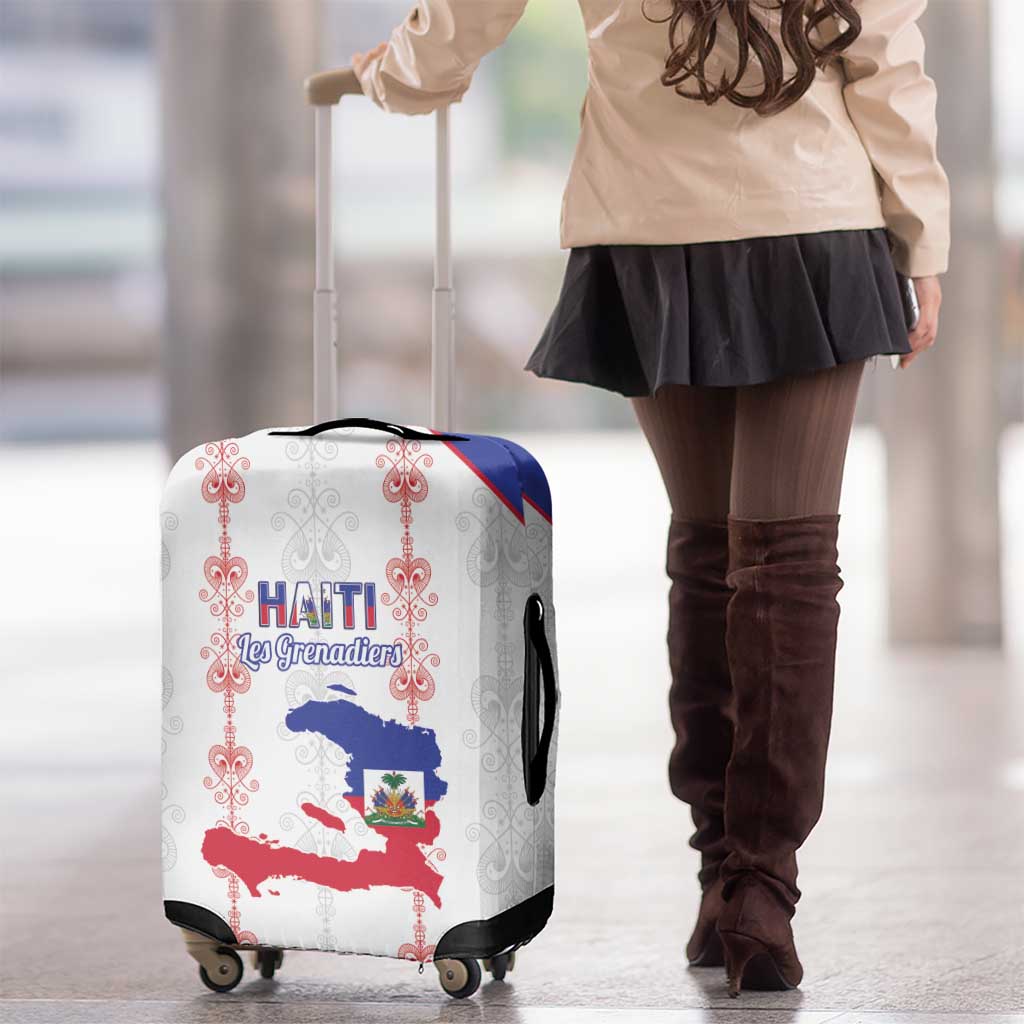 Haiti Football Luggage Cover Les Grenadiers Veve Vodou White - Wonder Print Shop