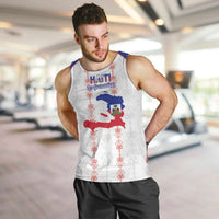 Custom Haiti Football Men Tank Top Les Grenadiers Veve Vodou White - Wonder Print Shop
