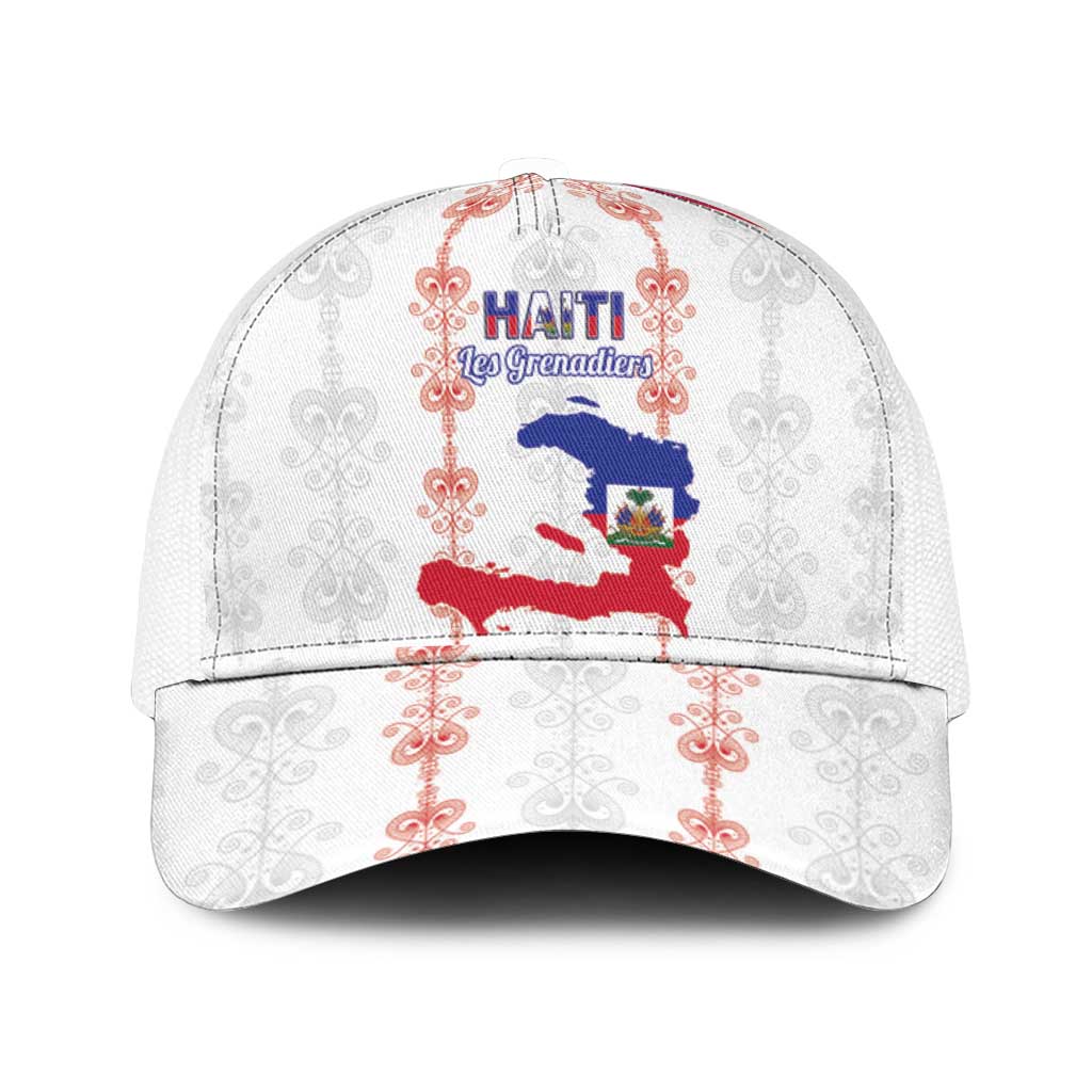 Haiti Football Mesh Trucker Cap Les Grenadiers Veve Vodou White - Wonder Print Shop
