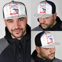 Haiti Football Mesh Trucker Cap Les Grenadiers Veve Vodou White - Wonder Print Shop