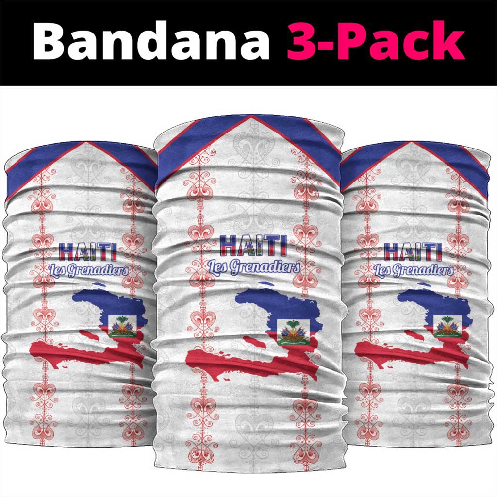 Haiti Football Neck Gaiter Les Grenadiers Veve Vodou White - Wonder Print Shop