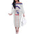 Custom Haiti Football Off The Shoulder Long Sleeve Dress Les Grenadiers Veve Vodou White - Wonder Print Shop