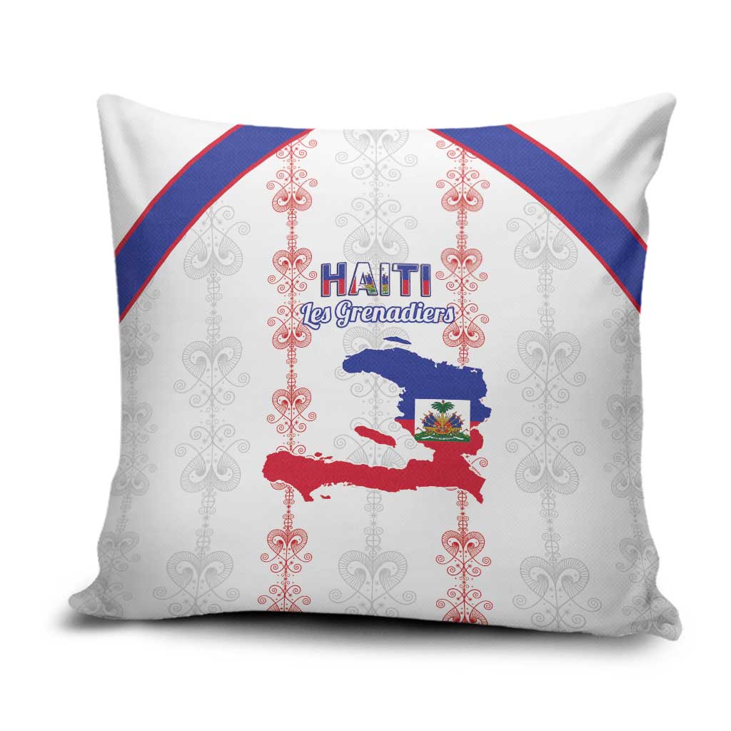 Haiti Football Pillow Cover Les Grenadiers Veve Vodou White - Wonder Print Shop