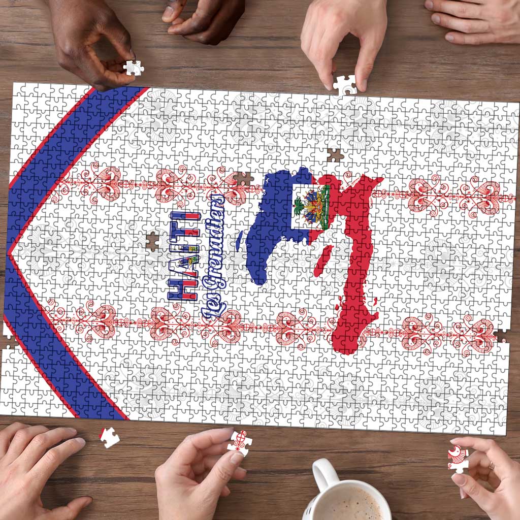 Haiti Football Puzzle Les Grenadiers Veve Vodou White - Wonder Print Shop