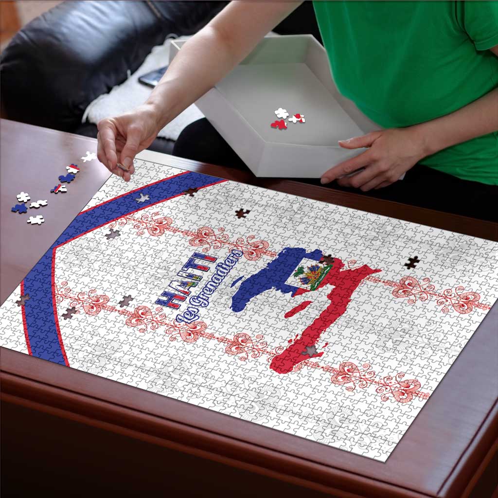 Haiti Football Puzzle Les Grenadiers Veve Vodou White - Wonder Print Shop