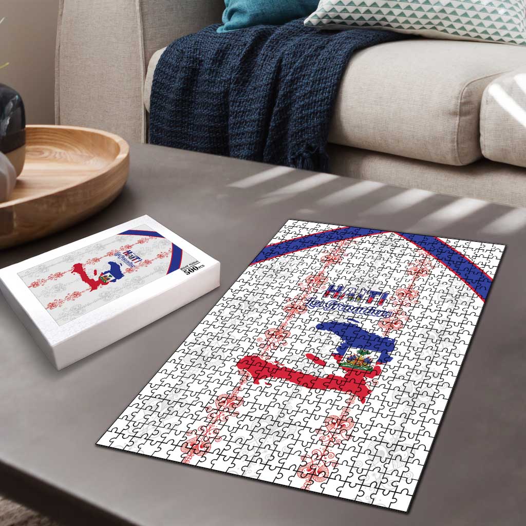 Haiti Football Puzzle Les Grenadiers Veve Vodou White - Wonder Print Shop