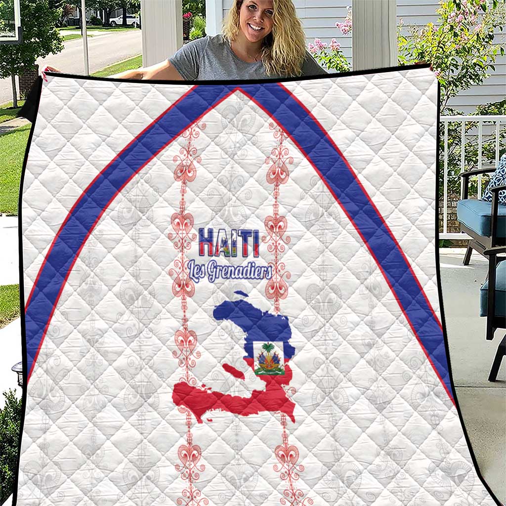 Haiti Football Quilt Les Grenadiers Veve Vodou White - Wonder Print Shop