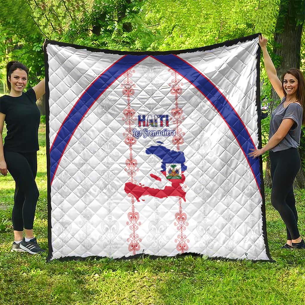 Haiti Football Quilt Les Grenadiers Veve Vodou White - Wonder Print Shop
