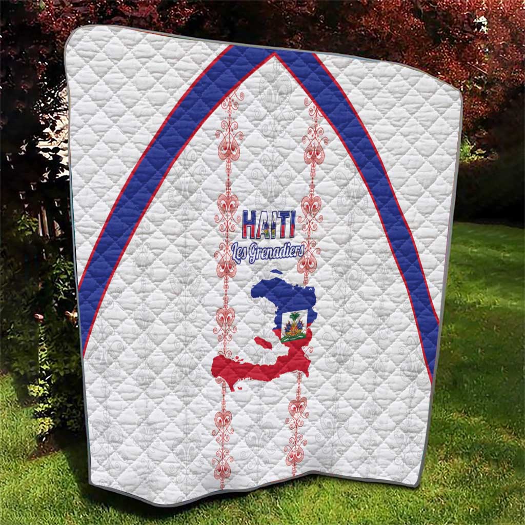 Haiti Football Quilt Les Grenadiers Veve Vodou White - Wonder Print Shop