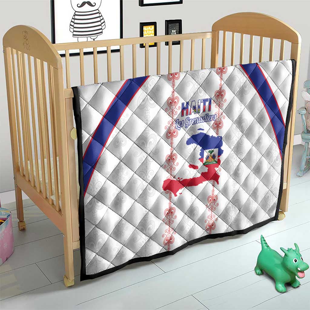 Haiti Football Quilt Les Grenadiers Veve Vodou White - Wonder Print Shop