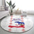 Haiti Football Round Carpet Les Grenadiers Veve Vodou White - Wonder Print Shop