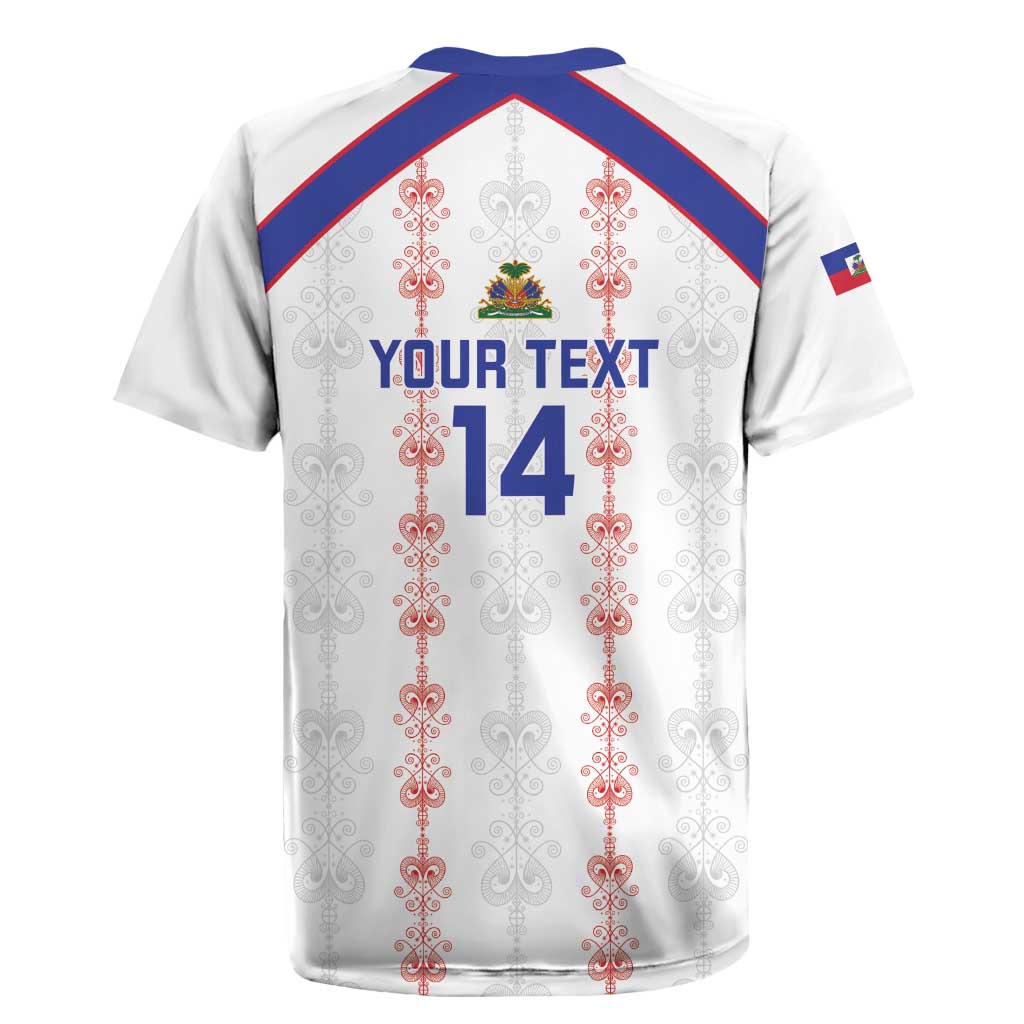 Custom Haiti Football Rugby Jersey Les Grenadiers Veve Vodou White - Wonder Print Shop