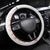 Haiti Football Steering Wheel Cover Les Grenadiers Veve Vodou White - Wonder Print Shop