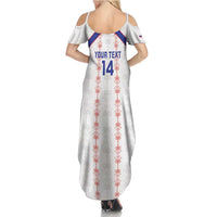 Custom Haiti Football Summer Maxi Dress Les Grenadiers Veve Vodou White - Wonder Print Shop
