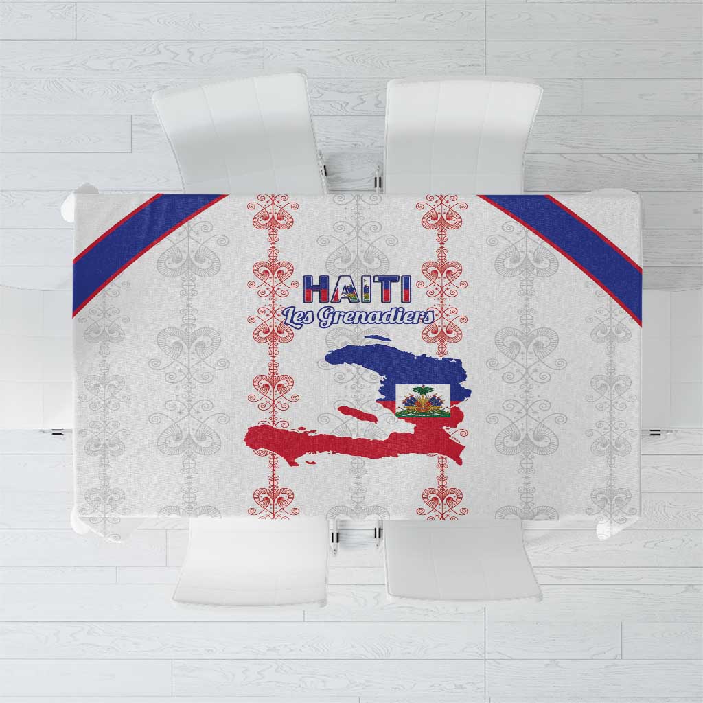 Haiti Football Tablecloth Les Grenadiers Veve Vodou White - Wonder Print Shop