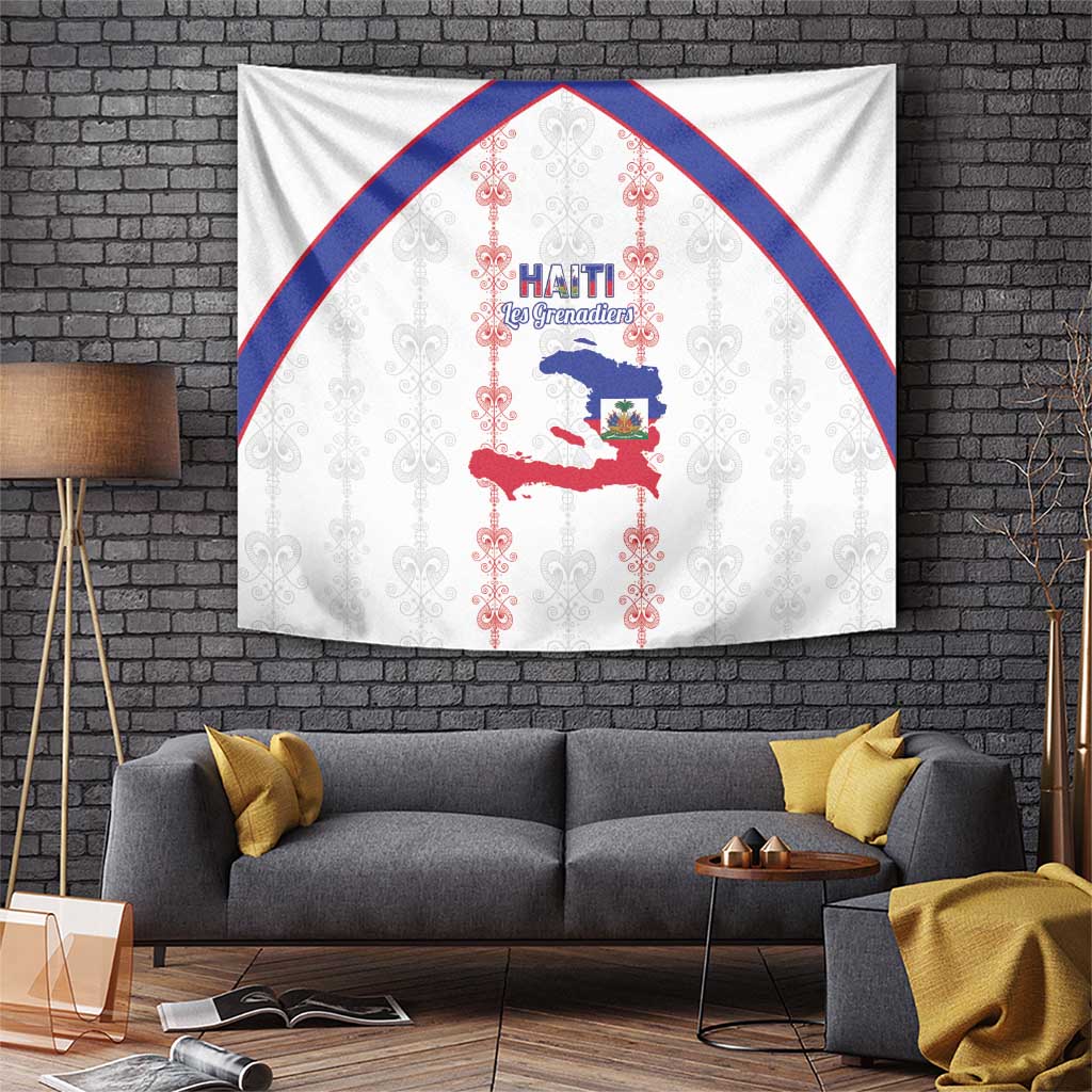Haiti Football Tapestry Les Grenadiers Veve Vodou White - Wonder Print Shop