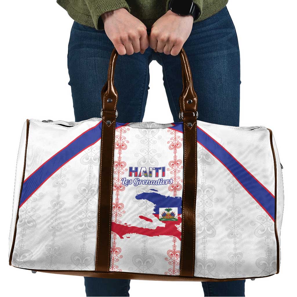 Haiti Football Travel Bag Les Grenadiers Veve Vodou White - Wonder Print Shop