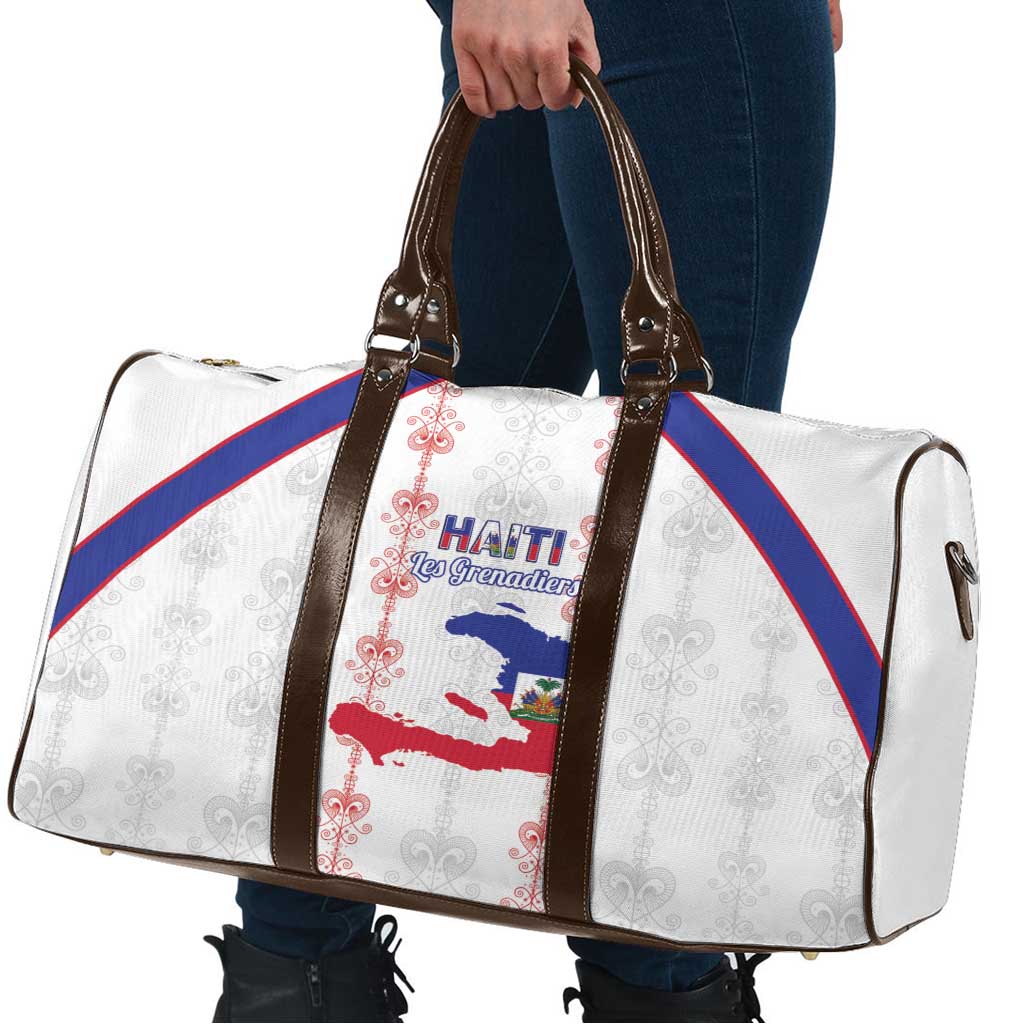Haiti Football Travel Bag Les Grenadiers Veve Vodou White - Wonder Print Shop