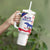 Custom Haiti Football Tumbler With Handle Les Grenadiers Veve Vodou White - Wonder Print Shop