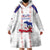 Custom Haiti Football Wearable Blanket Hoodie Les Grenadiers Veve Vodou White - Wonder Print Shop